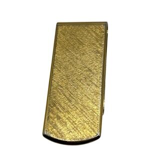 Amway Metal Money Clip Gold Tone Card Holder Brushed Design‎ VTG Men's Accessory